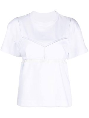 sacai layered-design cotton T-shirt - White