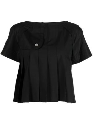 sacai layered design T-shirt - Black