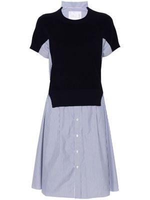 sacai layered-detail dress - Blue