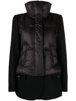 sacai layered-effect high-neck jacket - Black