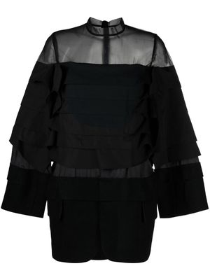sacai layered-effect panelled minidress - Black