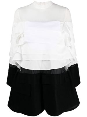 sacai layered-effect panelled minidress - White