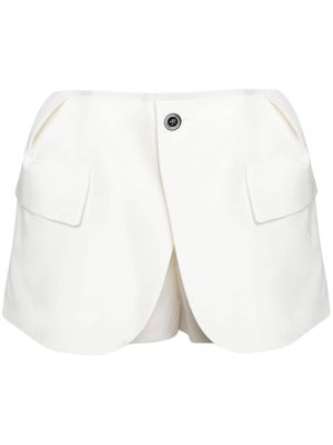 sacai layered flared shorts - White