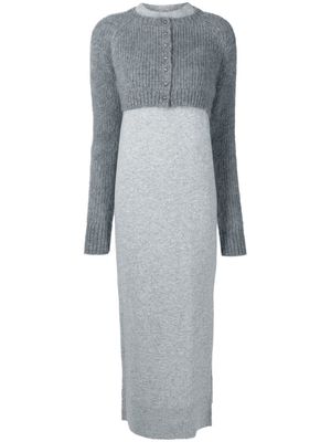 sacai layered knitted dress - Grey