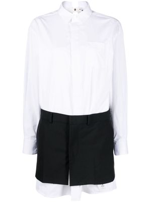 sacai layered shirt minidress - Black