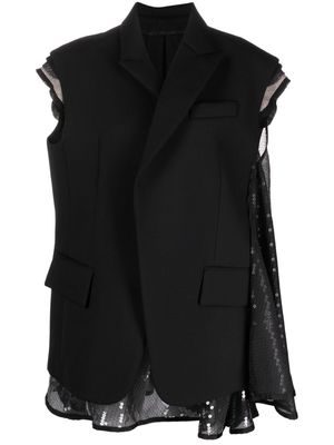 sacai layered sleeveless blazer - Black