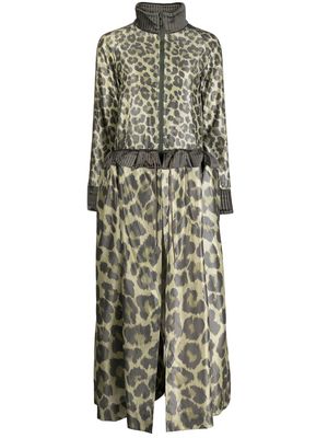 sacai leopard-print maxi dress - Green