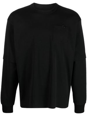 sacai logo-embroidered sweatshirt - Black