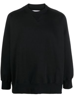 sacai logo-plaque crew-neck sweatshirt - Black