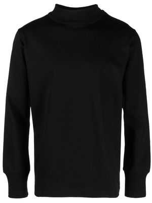 sacai logo-print mock-neck cotton jumper - Black