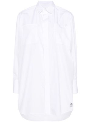 sacai logo-raised poplin shirt - White