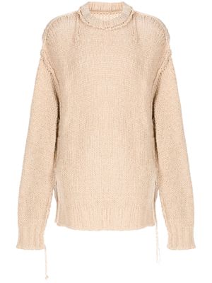 sacai long-sleeve knitted jumper - Brown