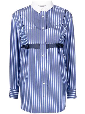 sacai long-sleeve striped shirt - Blue