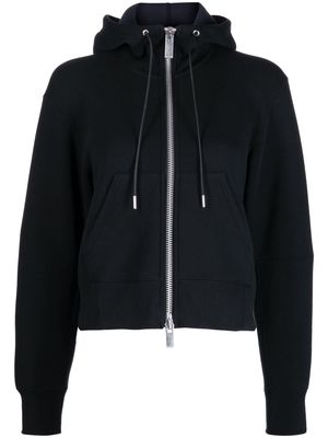 sacai long-sleeve zip-up hoodie - Black