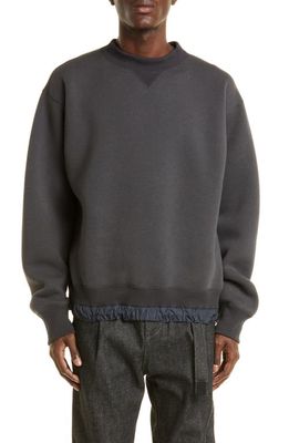 Sacai Men's Sponge Crewneck Sweater in C/Gray
