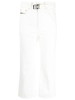 sacai mid-rise cropped jeans - White