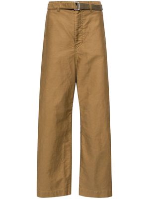 sacai mid-rise straight-leg trousers - Brown