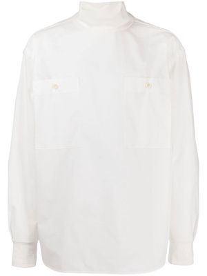 sacai mock-neck patch-pocket T-shirt - White
