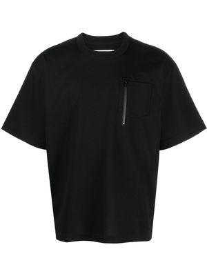 sacai multi-pocket cotton T-shirt - Black