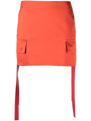 sacai multiple-pocket high-waisted skirt - Orange