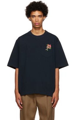 sacai Navy Embroidered T-Shirt