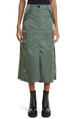 Sacai Nylon Twill Mix Skirt in Khaki