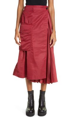 Sacai Nylon Twill Mix Skirt in Red