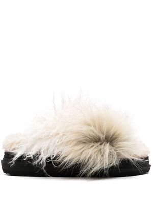 sacai open-toe wool slippers - Neutrals
