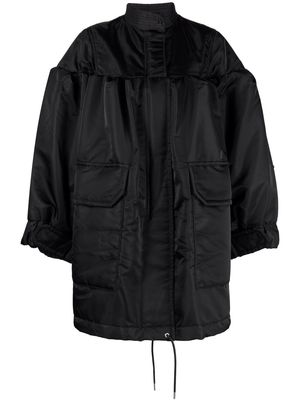 sacai oversized parka coat - Black