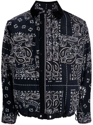 sacai paisley-print cotton shirt jacket - Multicolour