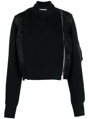 sacai panelled bomber jacket - Black