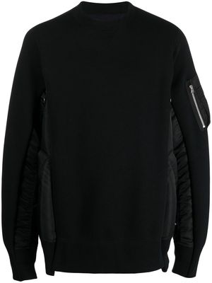sacai panelled-design sweatshirt - Black