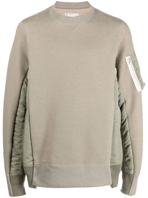 sacai panelled-design sweatshirt - Green