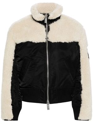 sacai panelled faux-shearling jacket - Black