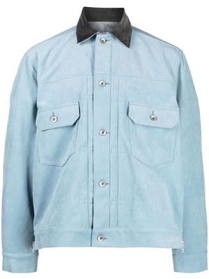 sacai panelled shirt jacket - Blue