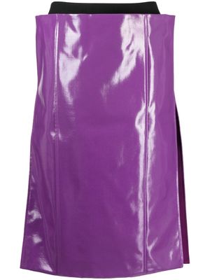 sacai panelled side-slit skirt - Purple
