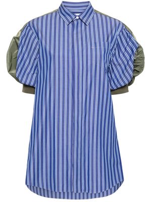 sacai panelled striped minidress - Blue