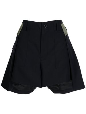sacai panelled thigh-length shorts - Blue