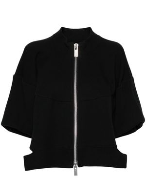 sacai panelled zip-up sweatshirt - Black