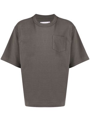 sacai patch-pocket cotton T-shirt - Grey