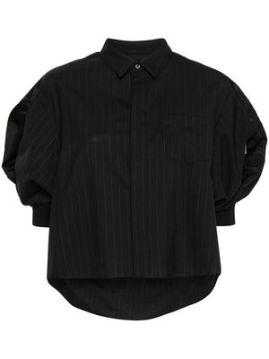 sacai pinstripe cropped shirt - Blue