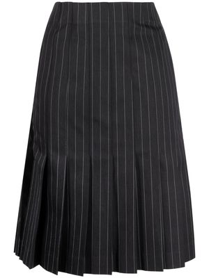 sacai pinstripe-pattern cotton skirt - Black