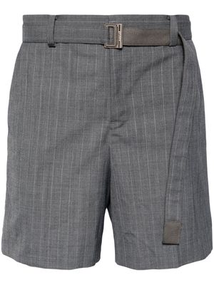 sacai pinstripe-pattern shorts - Grey