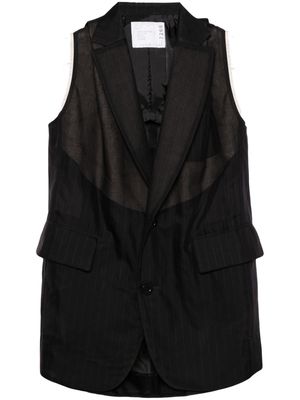 sacai pinstripe-pattern sleeveless blazer - Blue