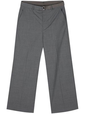 sacai pinstripe wide-leg trousers - Grey