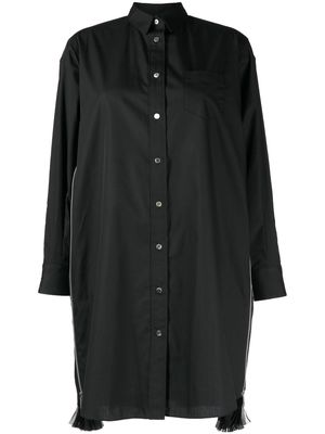 sacai pleat-detail shirt dress - Black