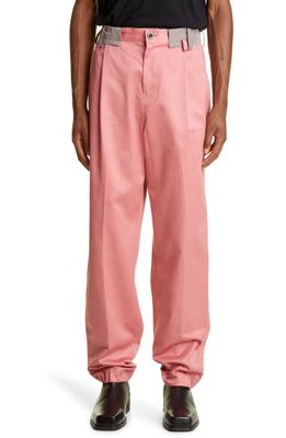 Sacai Pleat Front Cotton Chinos in Pink