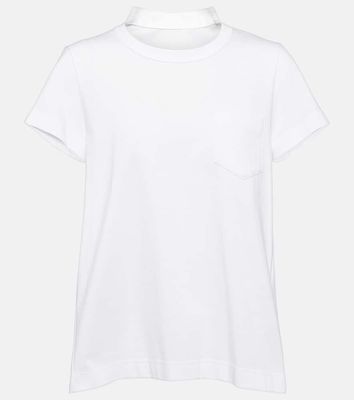 Sacai Pleated cotton jersey T-shirt