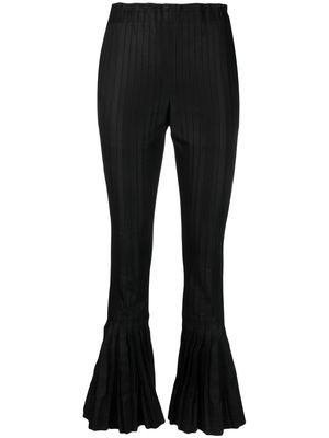 sacai pleated flared trousers - Black