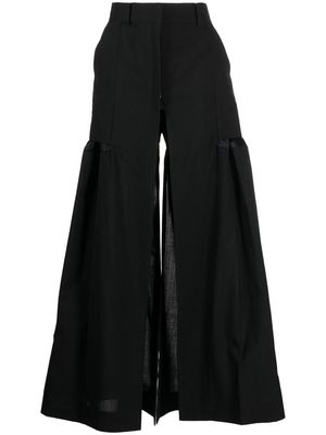 sacai pleated high-waisted trousers - Black